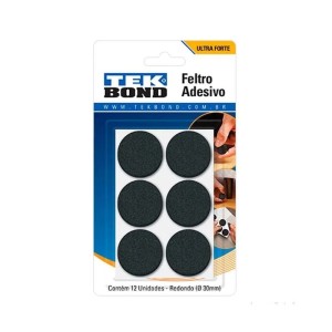 Feltro Redondo 30MM C/12 TEK BOND