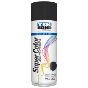 Tinta Spray Preto Fosco Alta Temperatura 350ML TEK BOND