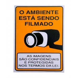 Placa Sinalizadora Ambiente Filmado ACESSO