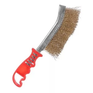 Escova de Aço C/Cabo Vermelho HAI BRASIL