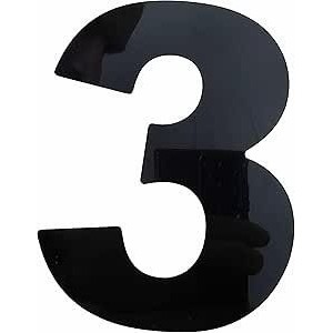 Número ACM ''3'' Preto 125MM NUMERAL