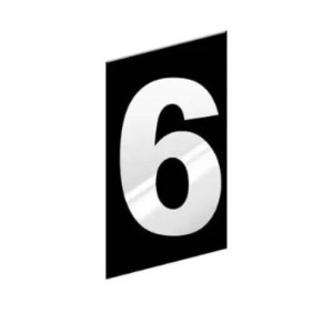 Número ACM ''6'' Prático Refletivo 125MM NUMERAL