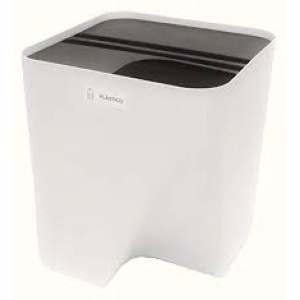 Lixeira Reciclagem Plus Branca 25L ECOCLEAN