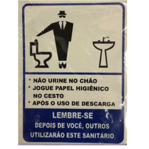 Placa Sinalizadora W.C Higiene Homem JAIME