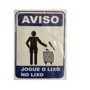 Placa Sinalizadora AVISO LIXO JAIME