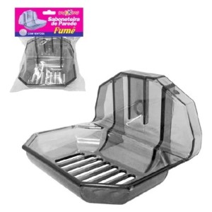 Saboneteira C/Ventosa Fume MAXXIMO