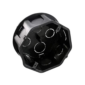 Caixa de Luz Laje Redonda Baixa Preta MONDIALE